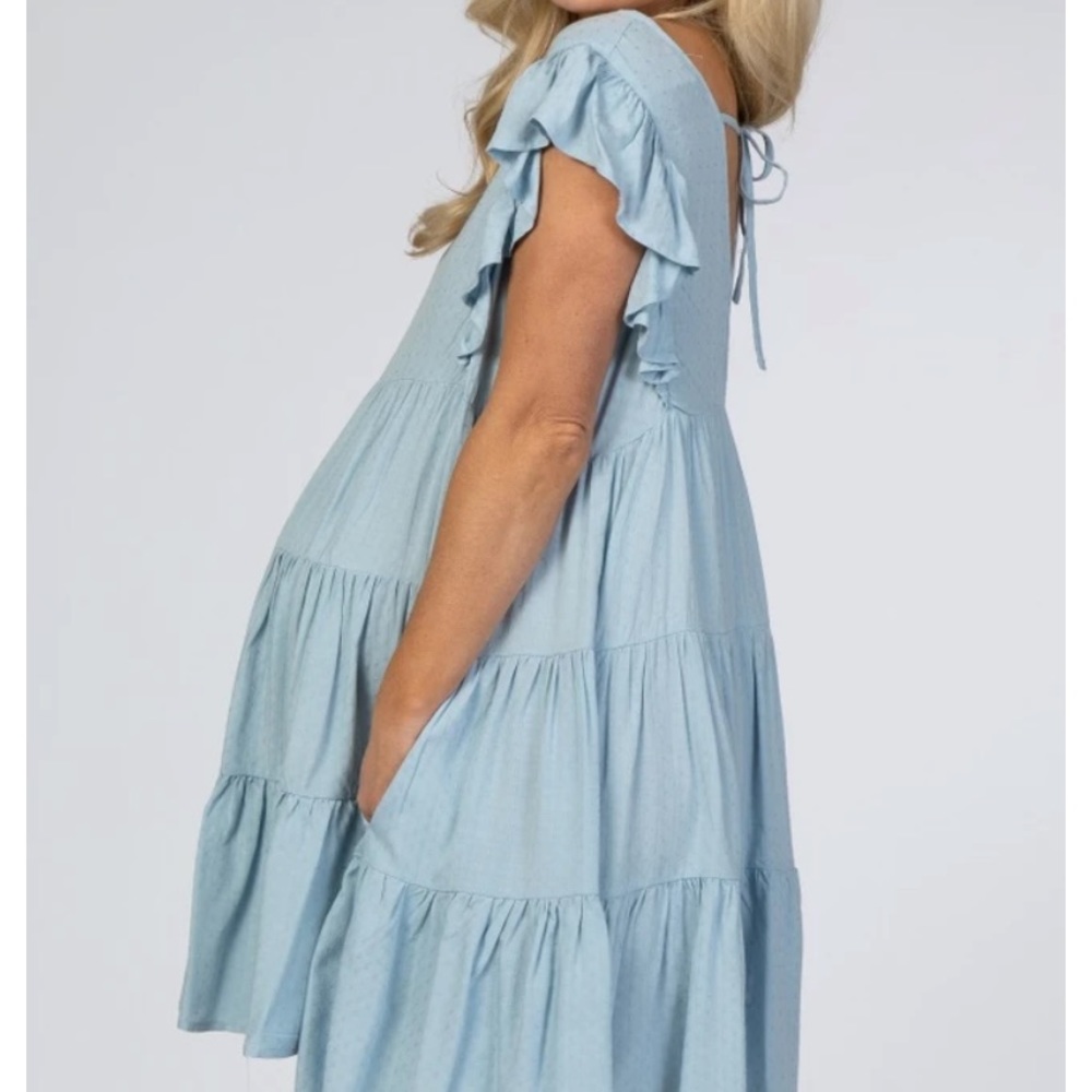 ✨ HOST PICK ✨ Tiered Swiss dot Pinkblush Maternity dress - Picture 2 of 6